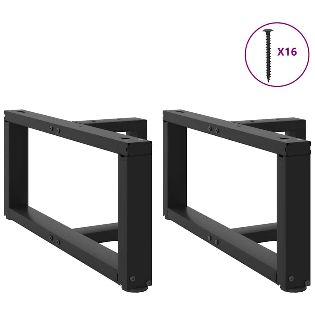 Thumbnail - vidaXL Couchtischbeine T-Form 2 Stk. Schwarz 70x25x(30-31) cm Stahl