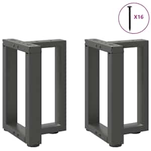 Nohy konferenčního stolku ve tvaru T, 2 ks, antracitové, 28 x 25 x (42-43) cm, ocel - obrázek 4