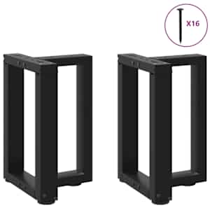 Nohy konferenčního stolku ve tvaru T, 2 ks, černé, 38 x 25 x (42-43) cm, ocel - obrázek 3