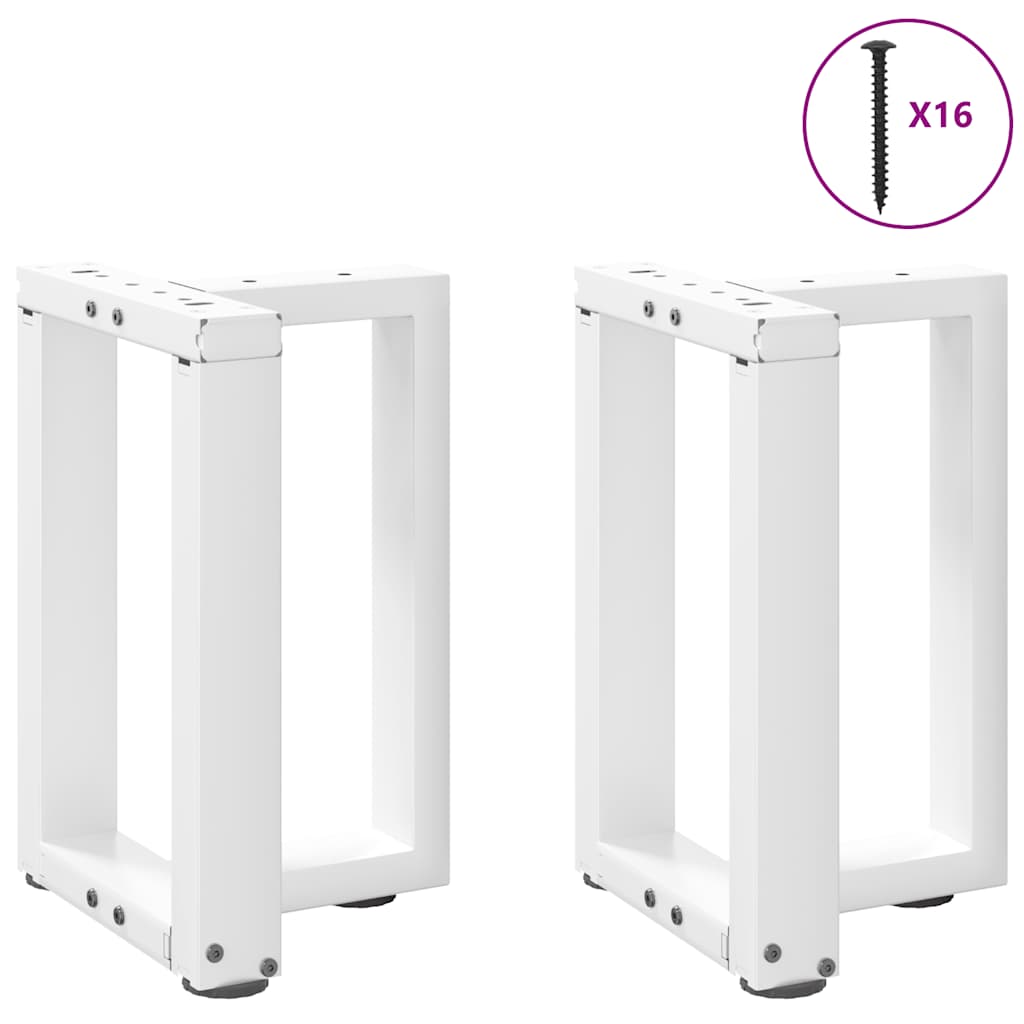Thumbnail - vidaXL Couchtischbeine T-Form 2 Stk. Weiß 38x25x(42-43) cm Stahl