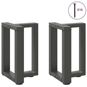 Nohy konferenčního stolku ve tvaru T, 2 ks, antracitové, 38 x 25 x (42-43) cm, ocel - obrázek 3