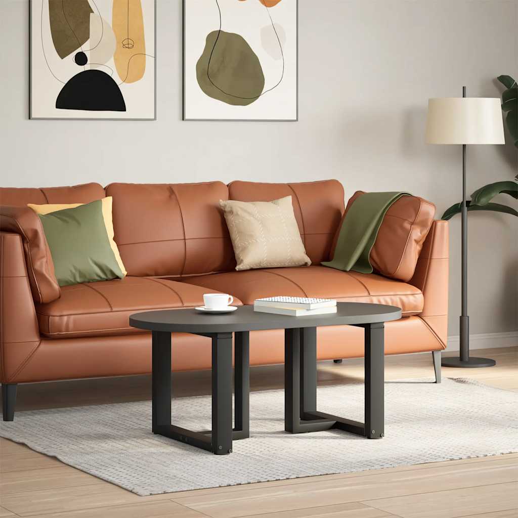 vidaXL 2 db acél fekete dohányzóasztal lábak T-alakú 50x25x(42-43) cm