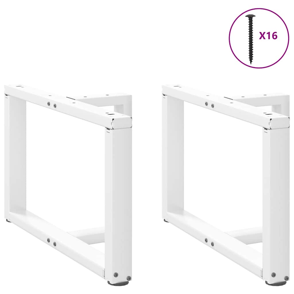 Thumbnail - vidaXL Couchtischbeine T-Form 2 Stk. Weiß 60x25x(42-43) cm Stahl