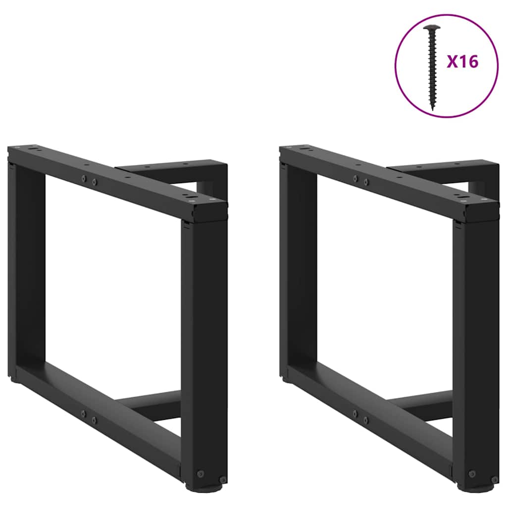 Thumbnail - vidaXL Couchtischbeine T-Form 2 Stk. Schwarz 70x25x(42-43) cm Stahl