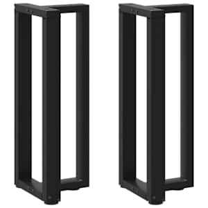 Noge za konzolno mizico v obliki črke T, 2 kosa, črne, 25x28x(72-73) cm, jeklo