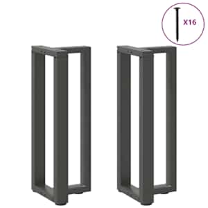 Nohy konzolového stolku ve tvaru T, 2 ks, antracitové, 25 x 28 x (72-73) cm, ocel - obrázek 3