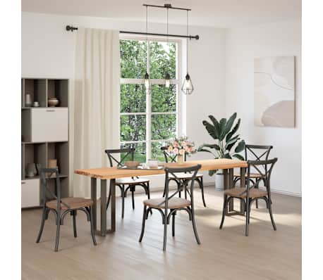 vidaXL Konsolinio staliuko kojelės, T formos, 2 vnt., juodos, 25x28x(72-73) cm, plienas