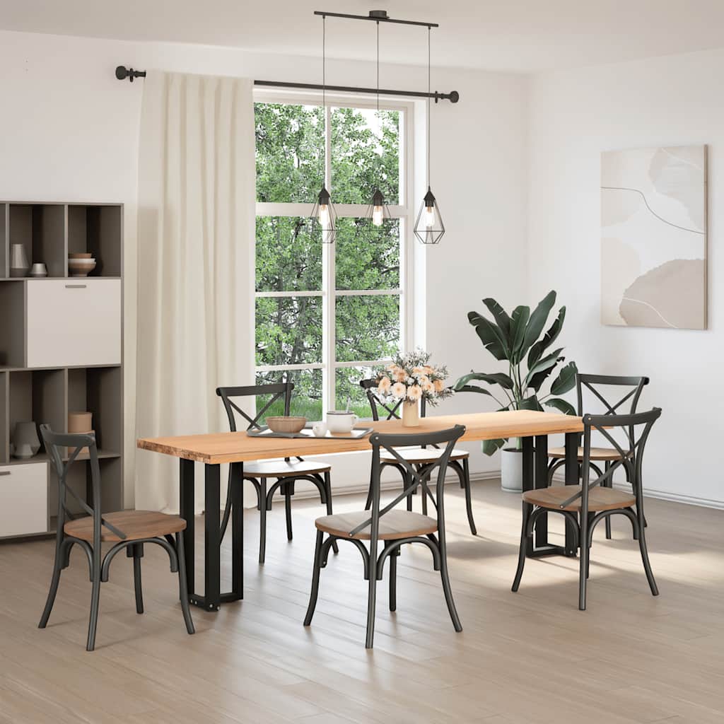 vidaXL 2 db fekete, T-alakú acél konzolasztal láb 38x25x(72-73) cm