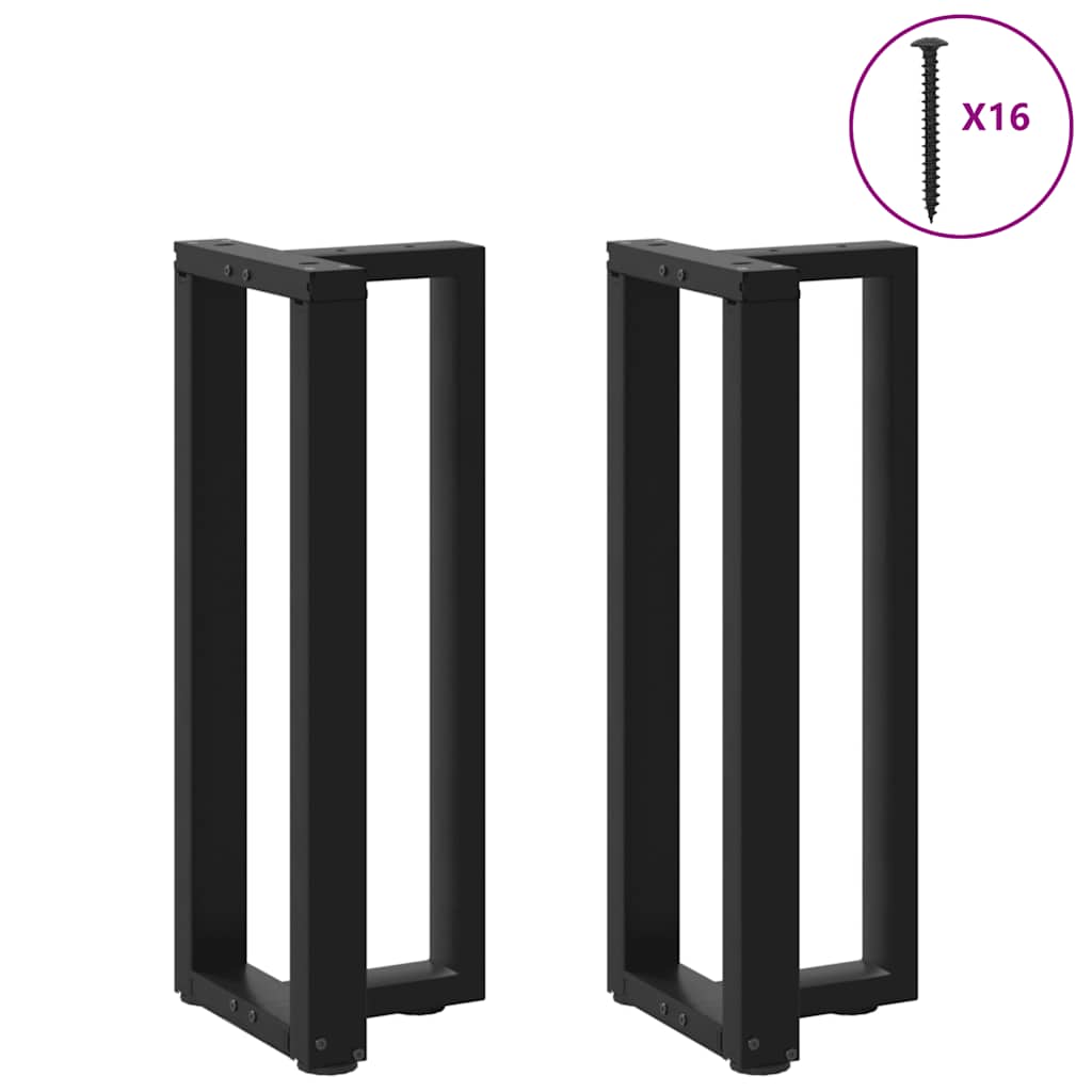 Thumbnail - vidaXL Konsolentischbeine T-Form 2 Stk. Schwarz 38x25x(72-73) cm Stahl