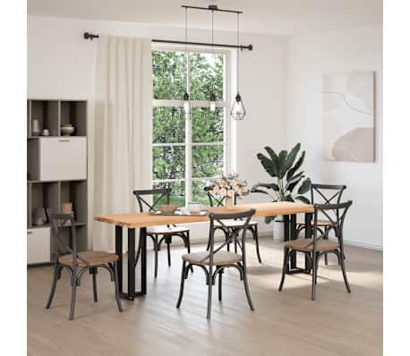 vidaXL Picioare de masă consolă &icirc;n formă de T, 2 buc., negru, 38x25x(72-73) cm, oțel