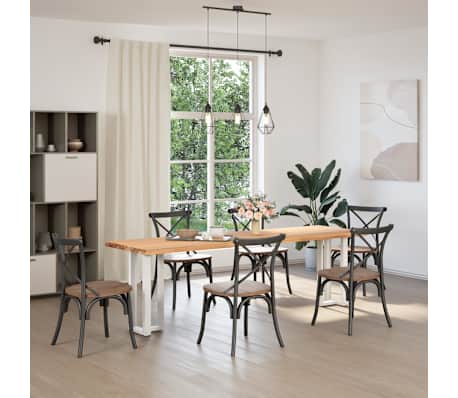 vidaXL Console Table Legs T-Shaped&nbsp;2 pcs White 38x25x(72-73) cm Steel