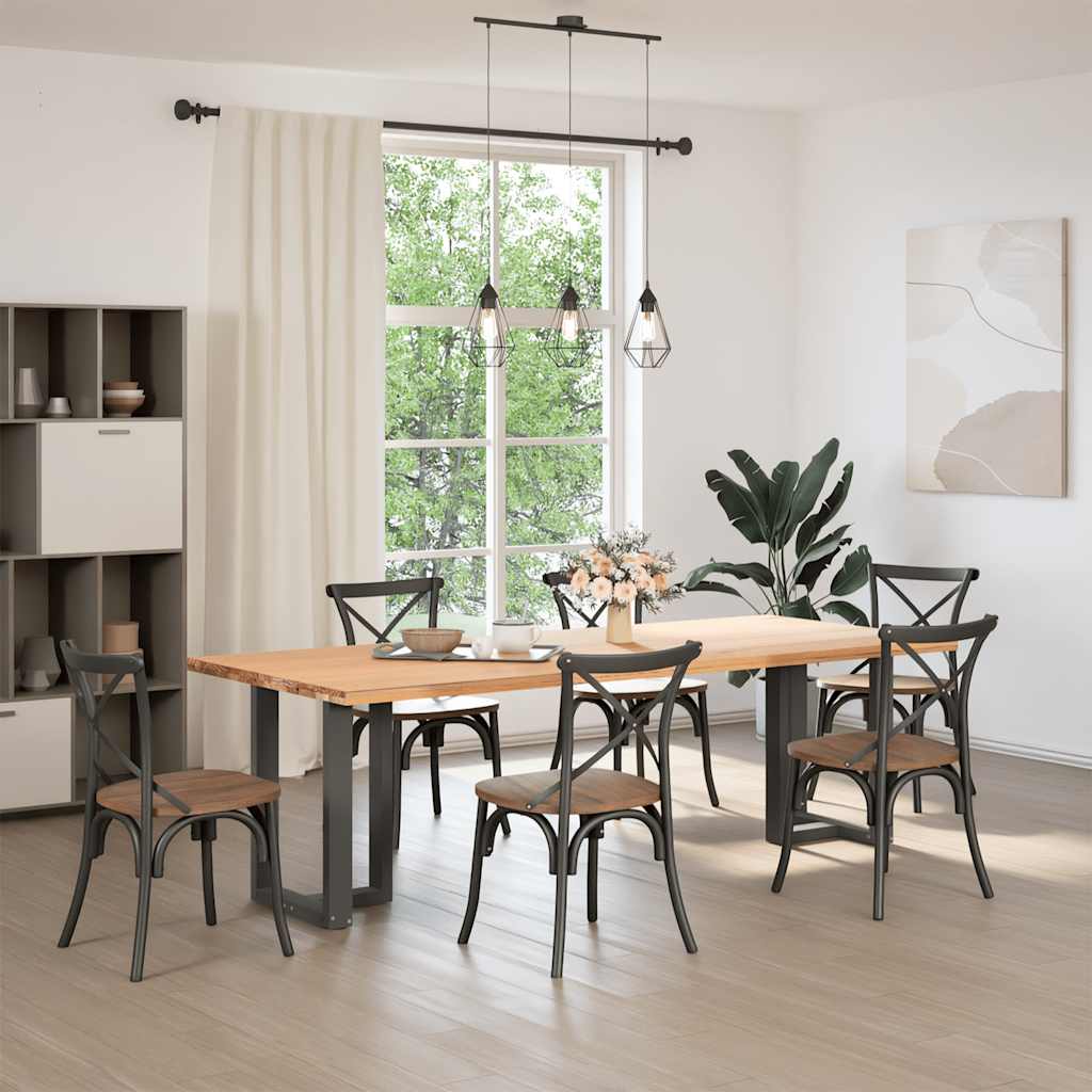 vidaXL Eettafelpoten 2 st T-vormig 50x35x(72-73) cm staal antraciet afbeelding
