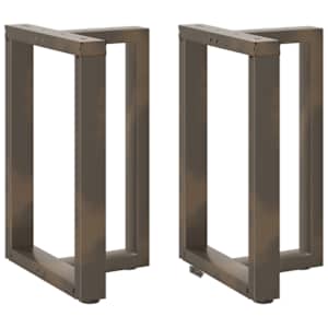 Noge za jedilno mizo v obliki črke T, 2 kosa, črne, 50x35x(72-73) cm, jeklo