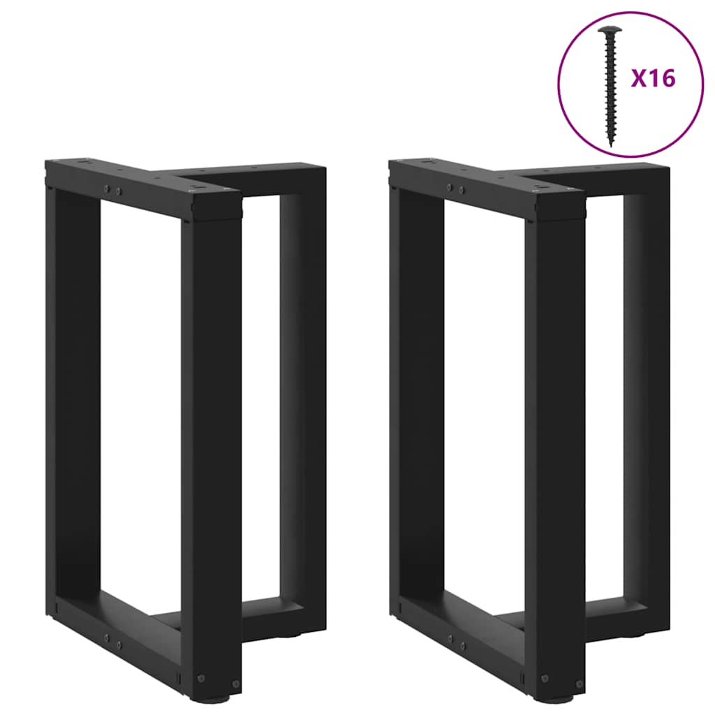 Thumbnail - vidaXL Esstischbeine T-Form 2 Stk. Schwarz 60x35x(72-73) cm Stahl