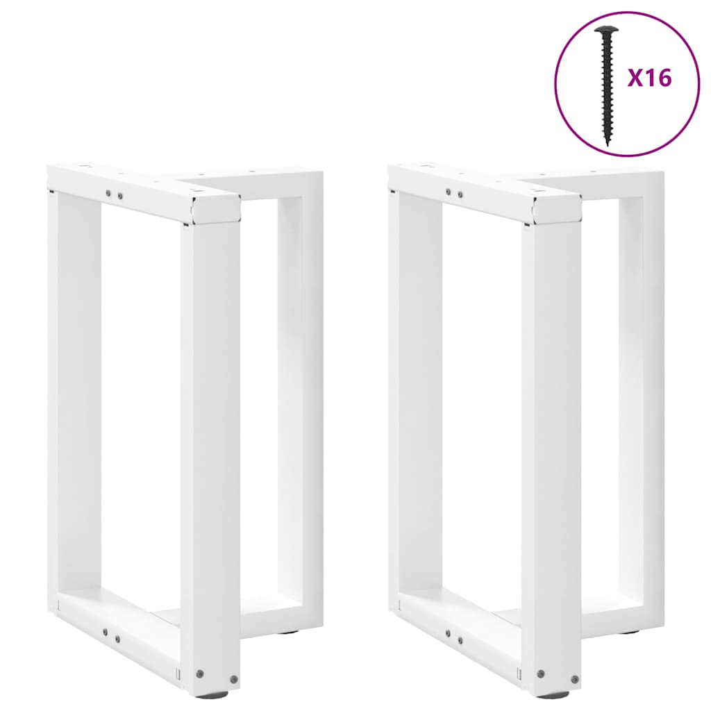 Thumbnail - vidaXL Esstischbeine T-Form 2 Stk. Weiß 60x35x(72-73) cm Stahl