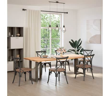 vidaXL Picioare de masă &icirc;n formă de T, 2 buc., negru, 60x35x(72-73) cm, oțel