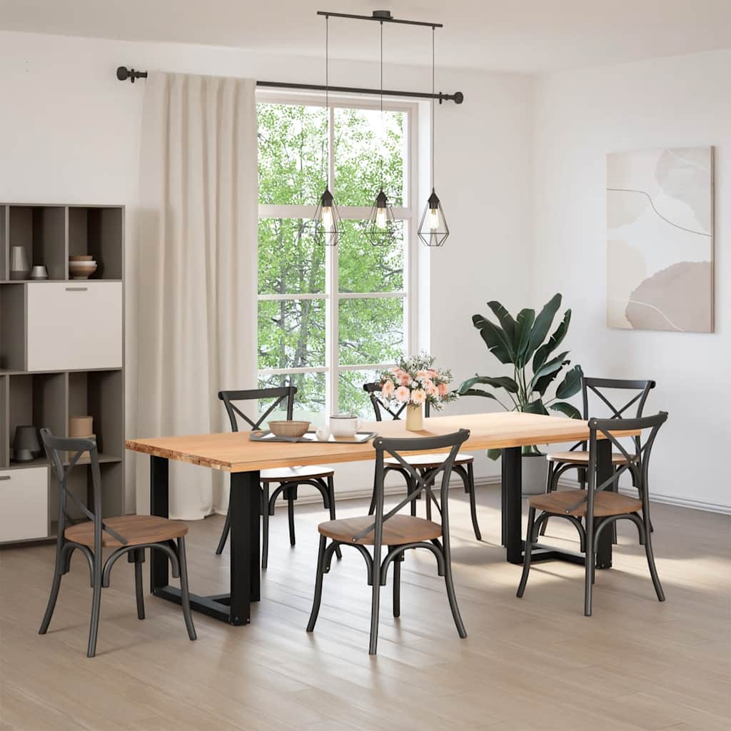 vidaXL ruokapöydän jalat T-muotoiset 2 kpl musta 70x35x(72-73)cm teräs