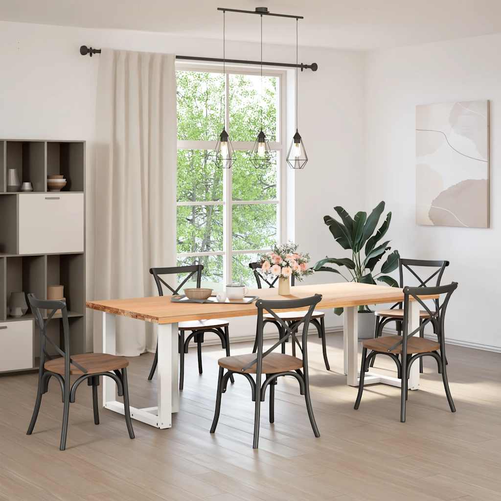 vidaXL Eettafelpoten 2 st T-vormig 70x35x(72-73) cm staal wit afbeelding