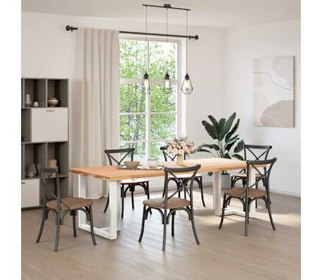 vidaXL Picioare de masă în formă de T, 2 buc., alb, 70x35x(72-73) cm, oțel