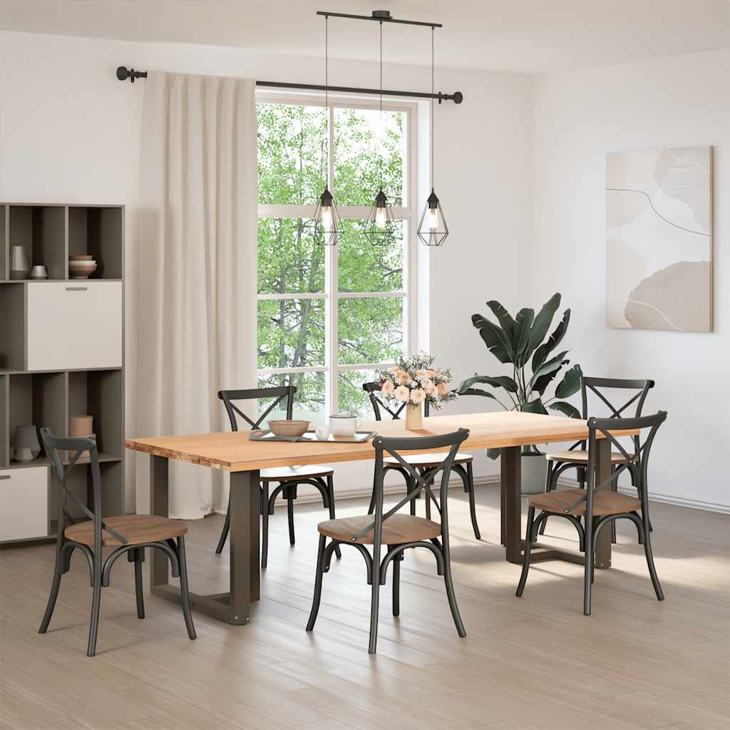 Sofabordben T-Formet Naturstål Stål Naturfarvet - 70 x 35 x (72-73) cm
