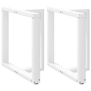 Nohy k jídelnímu stolu ve tvaru T, 2 ks, bílé, 80 x 35 x (72-73) cm, ocel - obrázek 1