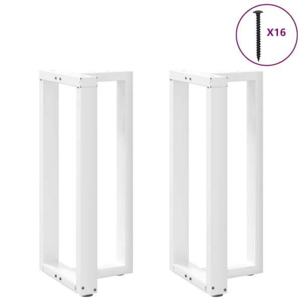 vidaXL baarilaua jalad T-kujulised 2 tk, valged, 40 x 35 x (90-91) cm, teras