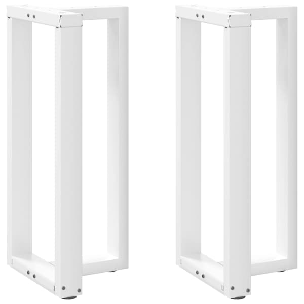 vidaXL baarilaua jalad T-kujulised, 2 tk, valged, 50 x 35 x (90&ndash;91) cm, teras