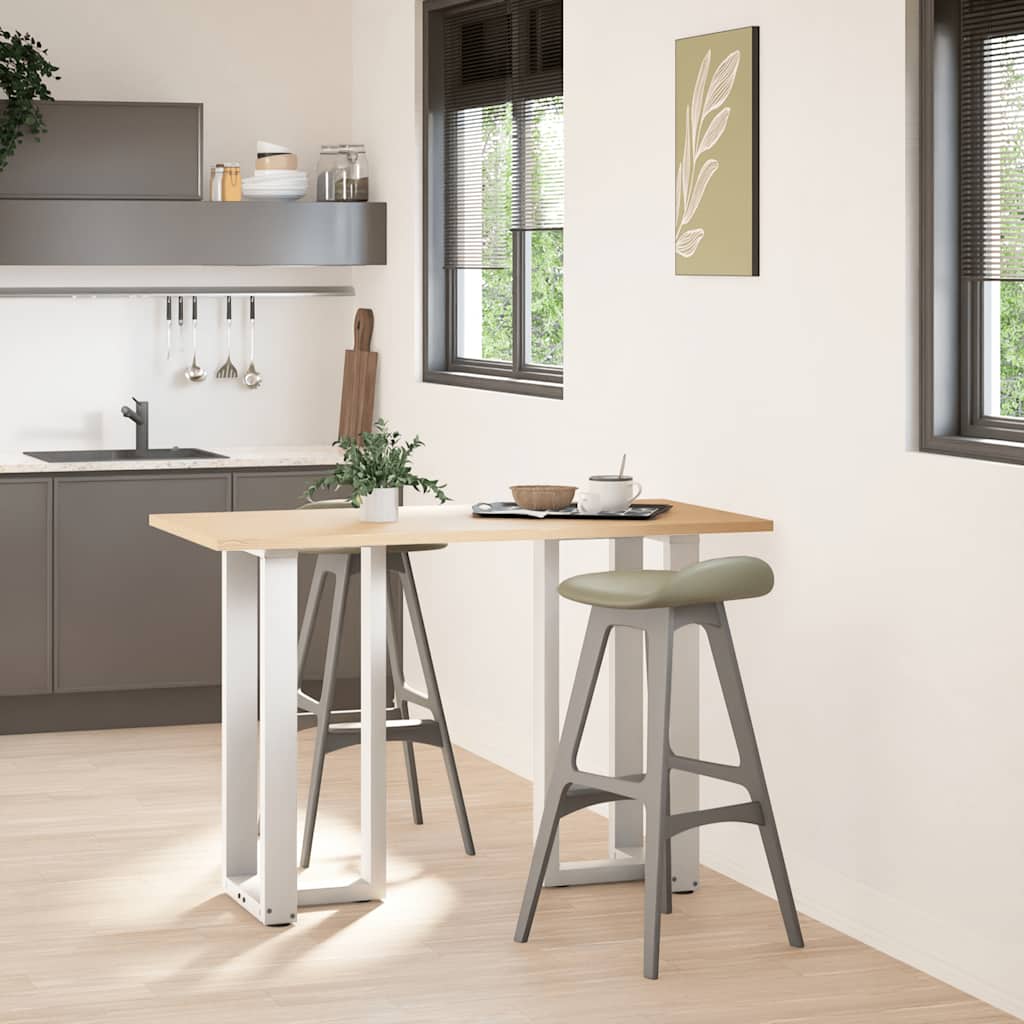 vidaXL barbordsben T-formet 2 stk. hvid 50x35x(90-91) cm stål