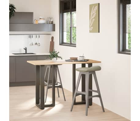 vidaXL Picioare de masă de bar &icirc;n formă de T, 2 buc., negru, 50x35x(90-91) cm, oțel