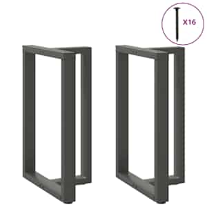 Nohy barového stolu ve tvaru T 2 ks antracitové 60 x 35 x (90-91) cm ocelové - obrázek 1