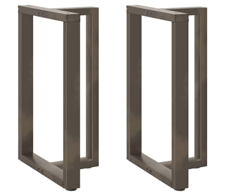 vidaXL Bar Table Legs T-Shaped&nbsp;2 pcs Natural Steel 23.6 x 13.8 x (35.4-35.8) " Steel