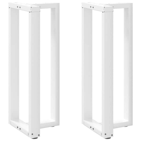 vidaXL baarilaua jalad T-kujulised 2 tk, valged, 40 x 35 x (100-101) cm, teras