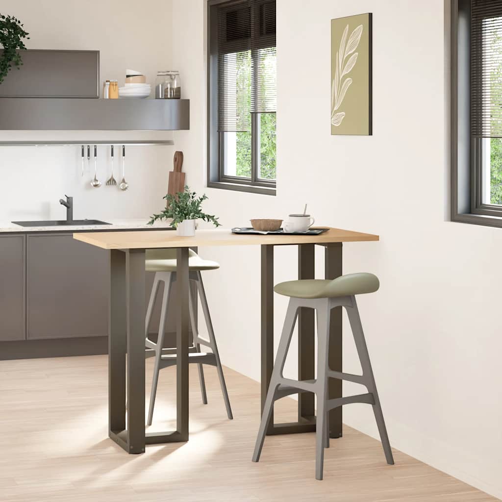 vidaXL barbordsben T-formet 2 stk. sort 50x35x(100-101) cm stål