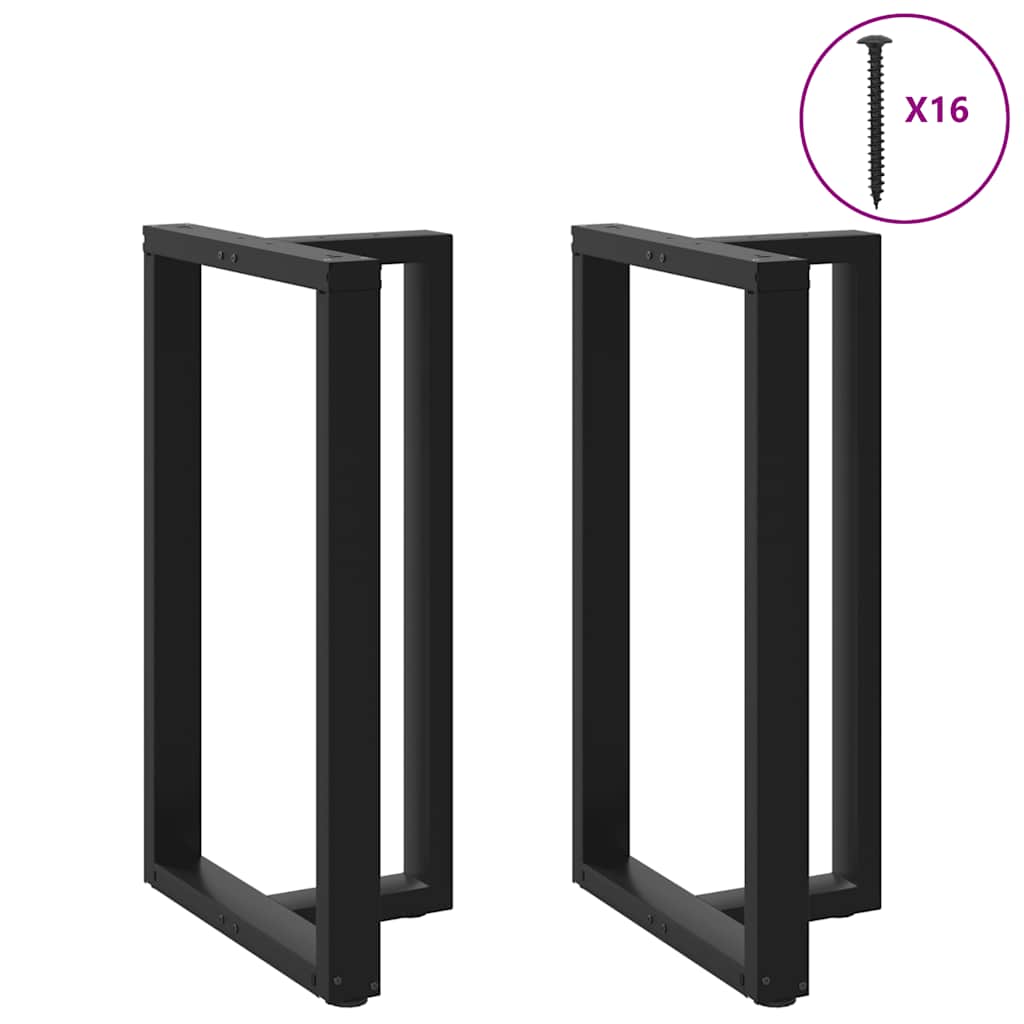 Thumbnail - vidaXL Bartischbeine T-Form 2 Stk. Schwarz 60x35x(100-101) cm Stahl