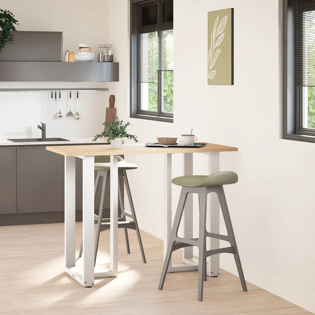 vidaXL Bartafelpoten 2 st T-vormig 60x35x(100-101) cm staal wit afbeelding