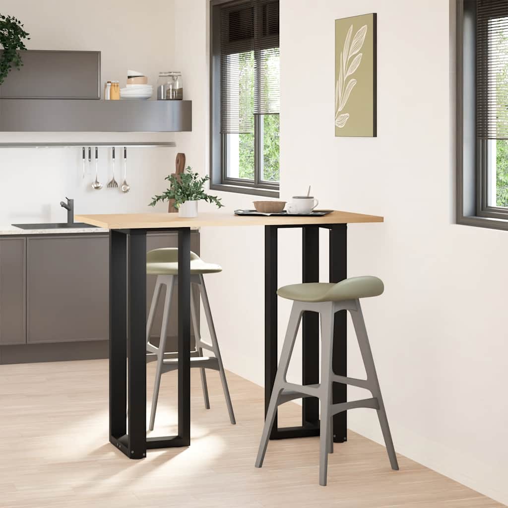 Thumbnail - vidaXL Bartischbeine T-Form 2 Stk. Schwarz 50x35x(110-111) cm Stahl