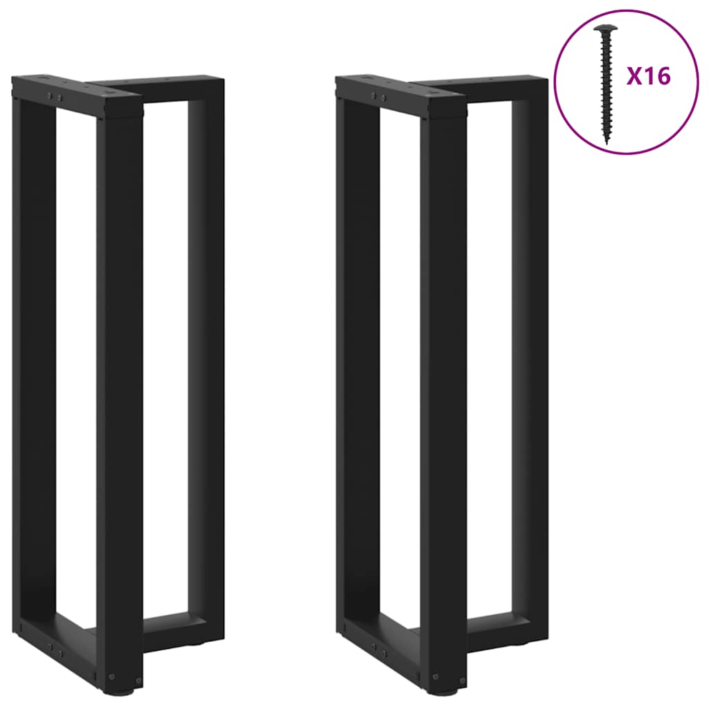 Thumbnail - vidaXL Bartischbeine T-Form 2 Stk. Schwarz 50x35x(110-111) cm Stahl