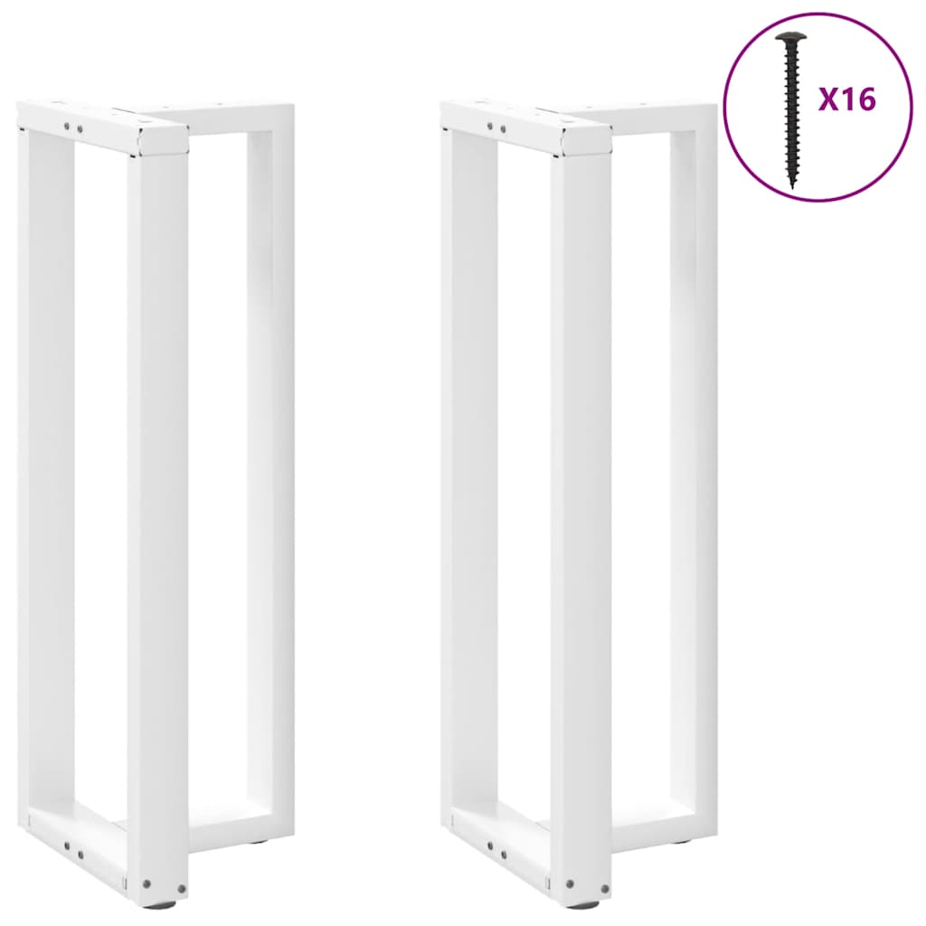 Thumbnail - vidaXL Bartischbeine T-Form 2 Stk. Weiß 50x35x(110-111) cm Stahl