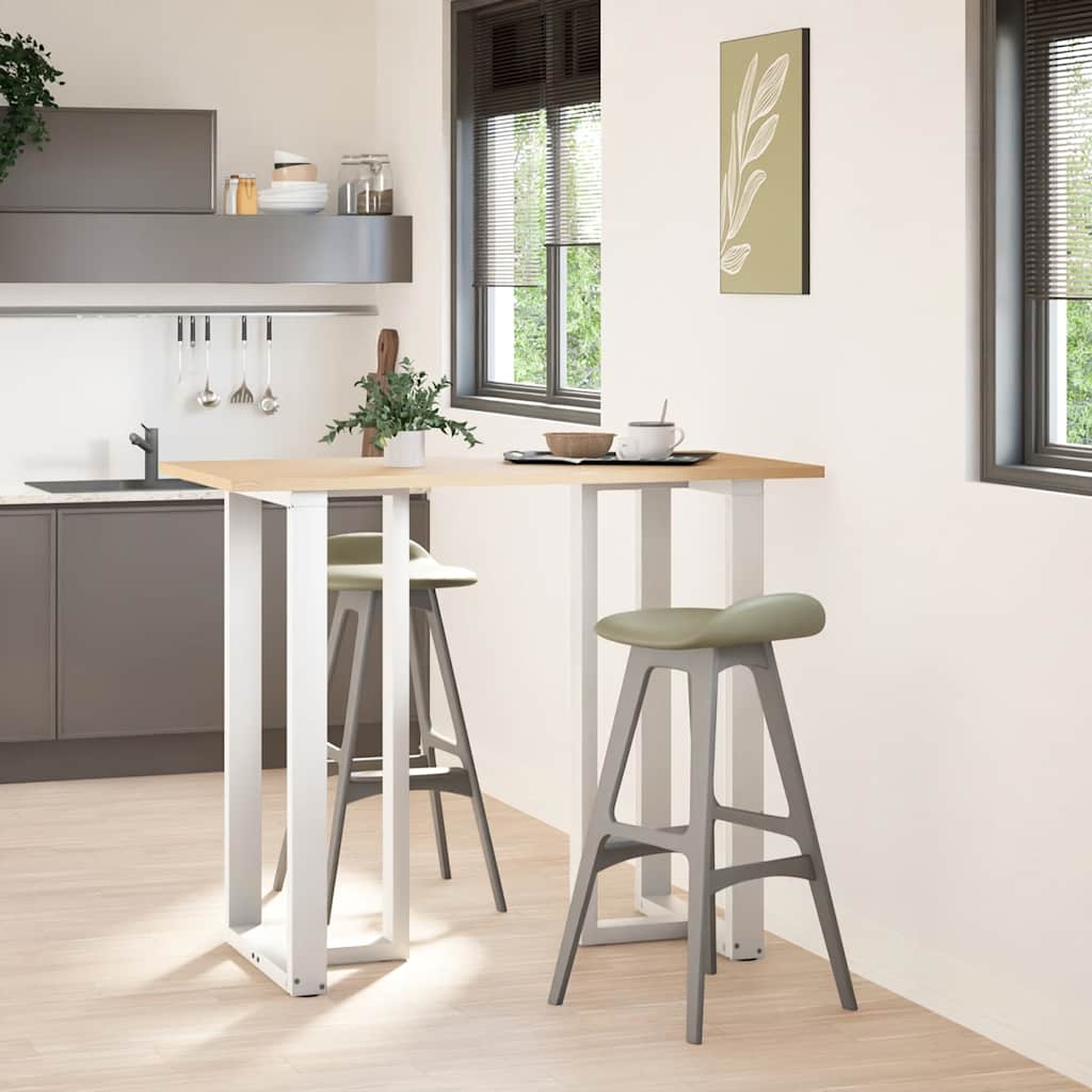 vidaXL barbordsben T-formet 2 stk. hvid 60x35x(110-111) cm stål