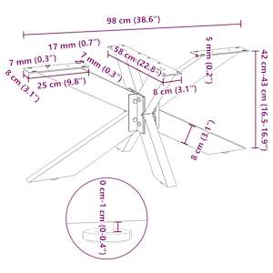 Noha konferenčního stolku ve tvaru pavouka bílá 98 x 58 x (42-43) cm ocel - obrázek 9