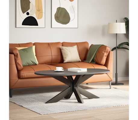 vidaXL kafijas galdiņa kāja, zirnekļa forma, melna, 98x58x(42-43) cm, tērauds