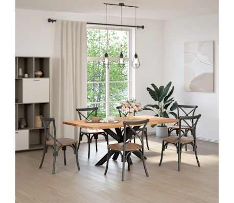 vidaXL Matbordsben spindelformad svart 120x68x(72-73) cm st&aring;l