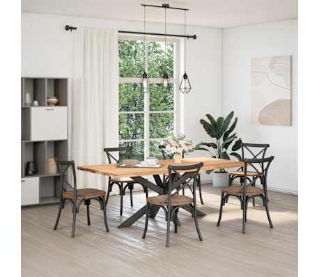 vidaXL Pied de table &agrave; manger en forme d'araign&eacute;e, anthracite, 150 x 78 x (72-73) cm, acier