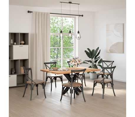 vidaXL Noga do stołu jadalnego Spider Shape Czarny 85x85x(72-73) cm Stal