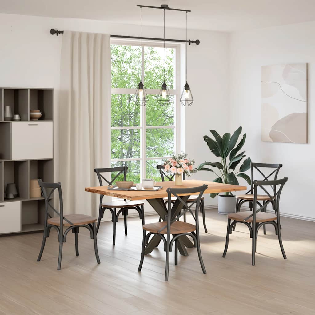 VidaXL Eettafelpoot Spider Vorm 85x85x(72-73) Cm Staal Naturel