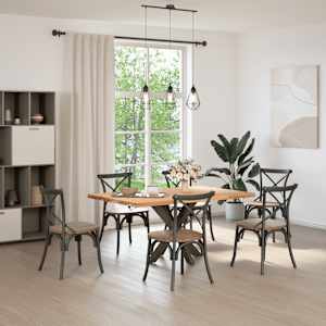 vidaXL Τραπεζαρία πόδι αράχνης σχήμα 85x85x(72-73) εκ. Ατσάλι