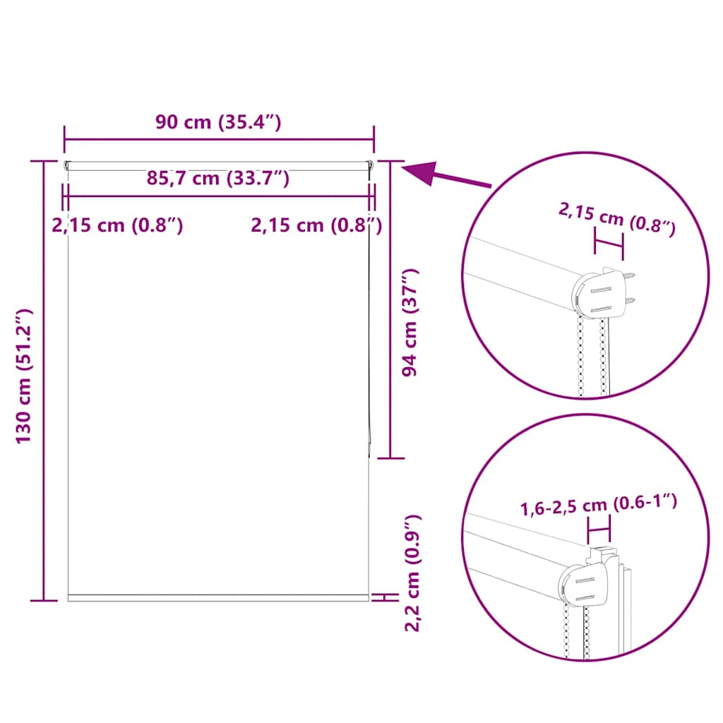 Roleta zatemňovací 90x130 cm šířka látky 85,7 cm polyester - obrázek 18