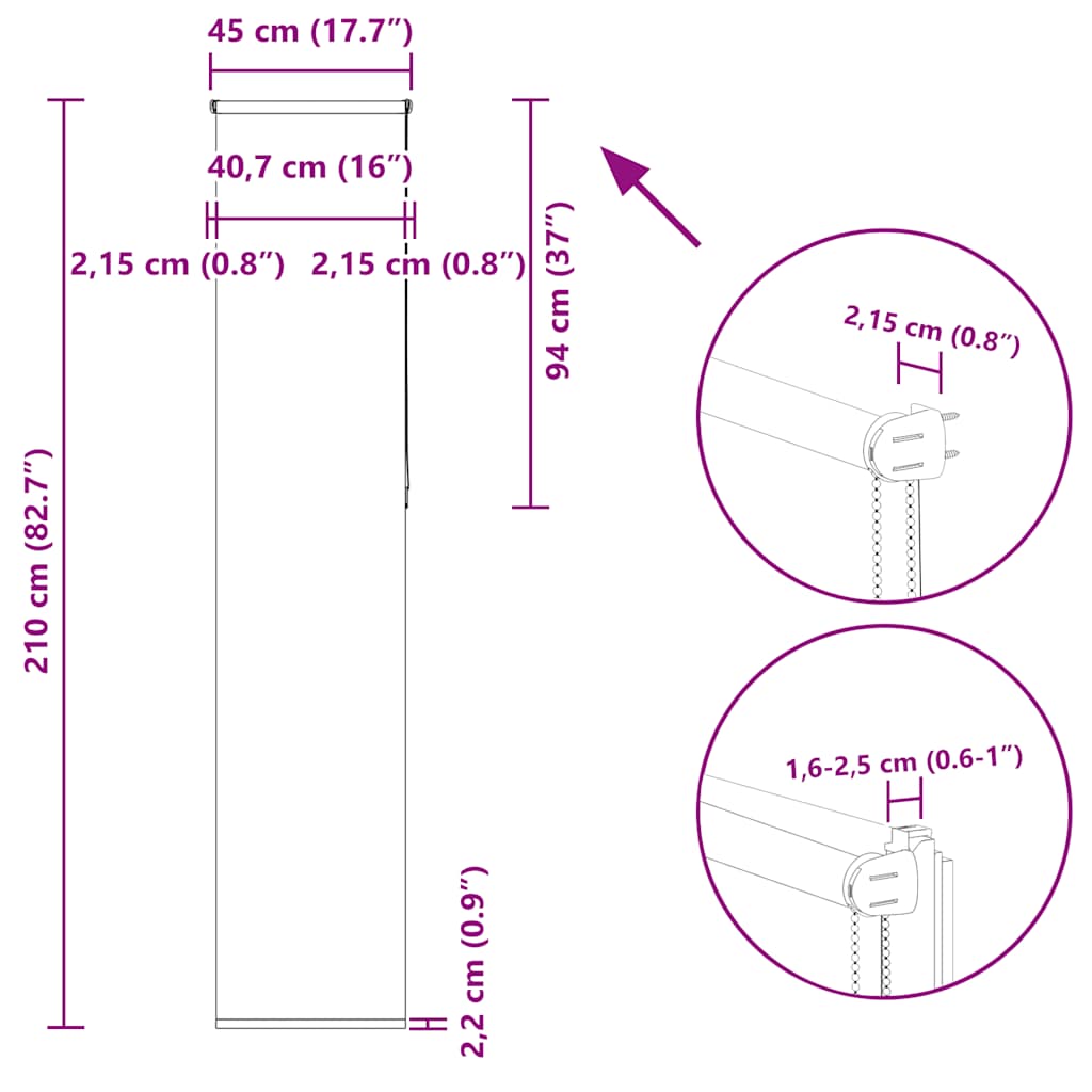 Roleta zatemňovací 45x210 cm šířka látky 40,7 cm polyester - obrázek 18