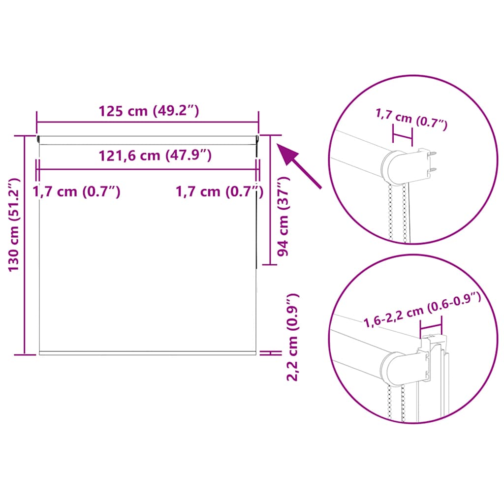 Roleta zatemňovací 125x130 cm šířka látky 121,6 cm polyester - obrázek 18