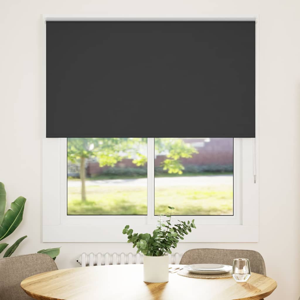 vidaXL Jaluză cu rolă opaca negru 135x130 cm Latime material 131,6 cm